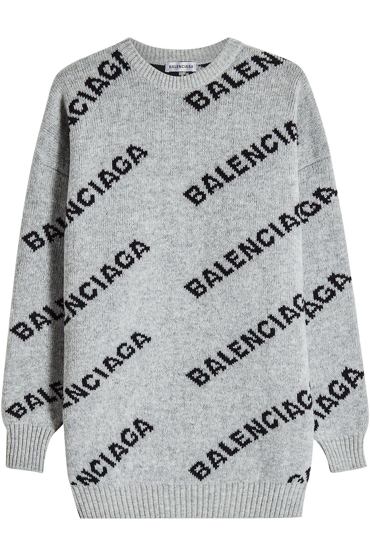 balenciaga sweater dress logo