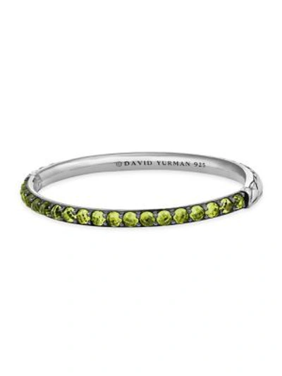 Shop David Yurman Osetra Bangle Bracelet With Gemstone In Peridot