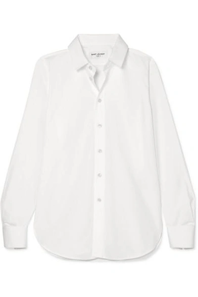 Shop Saint Laurent Cotton-poplin Shirt In White