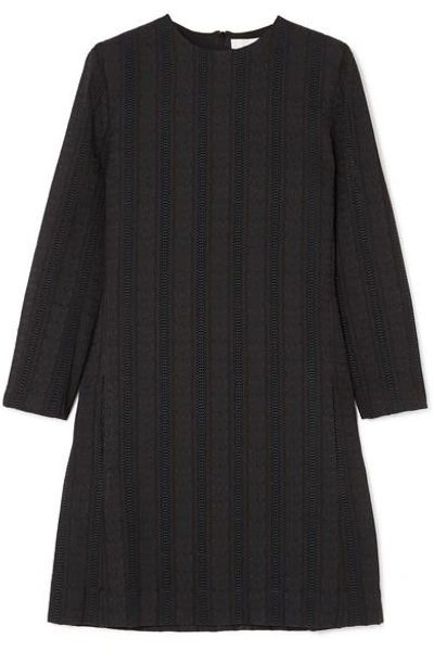 Shop Chloé Embroidered Cotton Mini Dress In Black
