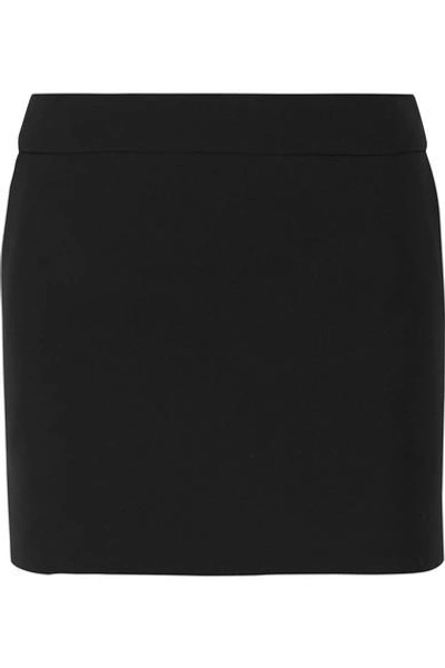 Shop Saint Laurent Wool Mini Skirt In Black