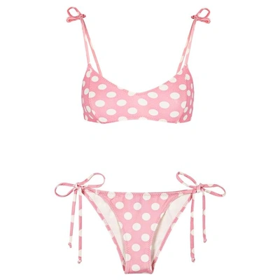 Shop Lisa Marie Fernandez Nicole Pink Polka-dot Bikini