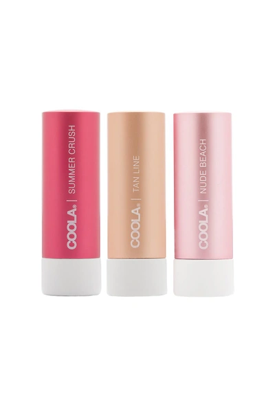 Shop Coola Beauty And The Beach Tinted Mineral Liplux Trio In Beauty: Na. In Summer Crush  Tan Line & Nude Beach