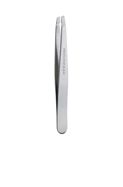 Shop Tweezerman Slant Tweezer In Classic Stainless