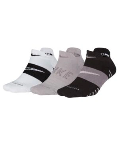 Shop Nike 3-pk. Dry Cushioned Low-rise Training Socks In Black Multicolor