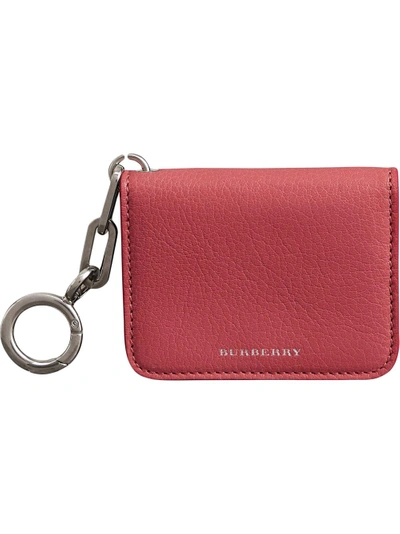 Shop Burberry Link Detail Leather Id Card Case Charm - Pink
