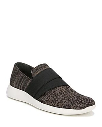Shop Vince Women's Aston Marled Knit Slip-on Sneakers In Taupe/black