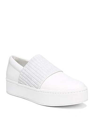 Shop Vince Women's Weadon Leather Platform Sneakers In Horchata