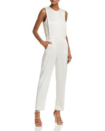 Shop Theory Remaline Pinafore Sateen Jumpsuit In Ivory