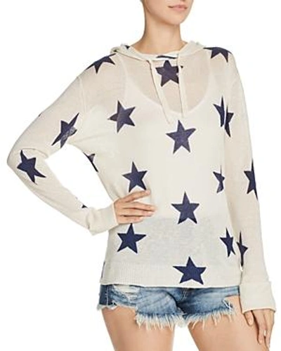 Shop Aqua Star Hooded Sweater - 100% Exclusive In Navy/white