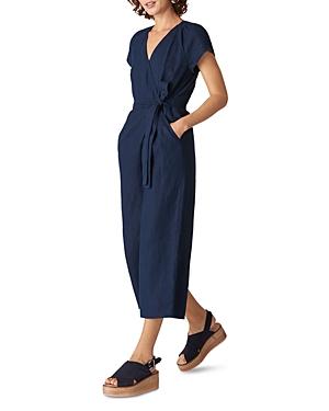 navy cropped jumpsuit
