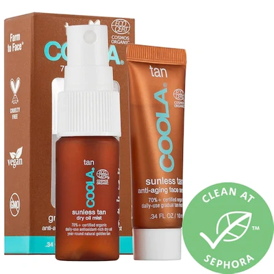 Shop Coola Gradual Sunless Tan Anti-aging Face Serum And Dry Oil Mist