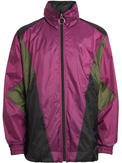 Shop Burberry Packaway Hood Colour Block Lightweight Jacket - Pink