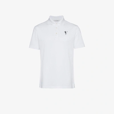 Shop Alexander Mcqueen Dancing Skeleton Motif Polo Shirt In White