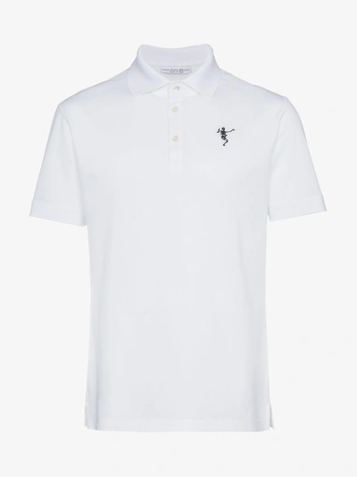 Shop Alexander Mcqueen Dancing Skeleton Motif Polo Shirt In White