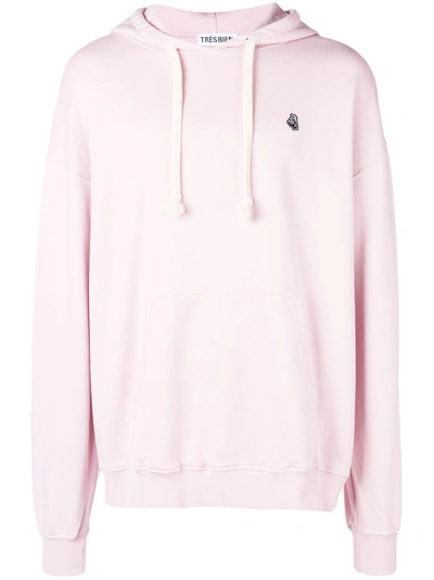 Shop Très Bien Embroidered Logo Hoodie In Pink