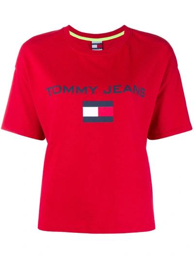 Shop Tommy Hilfiger Boxy Logo T-shirt - Red