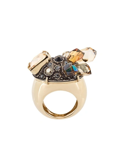 Shop Lanvin Crystal Embellished Chunky Ring
