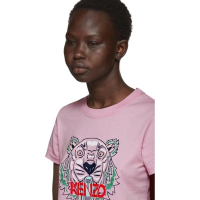 Shop Kenzo Pink Tiger T-shirt In 33 Pink