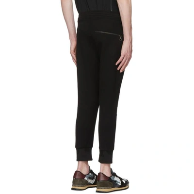 Shop Neil Barrett Black Travel Pierced Lounge Pants In 0101 Black