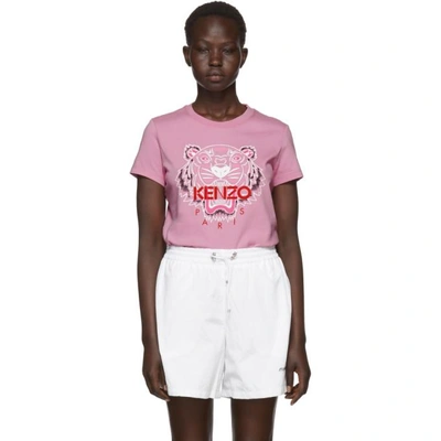 Shop Kenzo Pink Limited Edition Bleached Tiger T-shirt In 30 Begonia