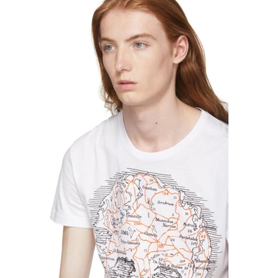Shop Alexander Mcqueen White Jersey Map T-shirt In 0900whtmix