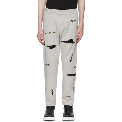 Shop Alexander Mcqueen Grey Organic Brushed Back Jersey Lounge Pants In 1401palegry