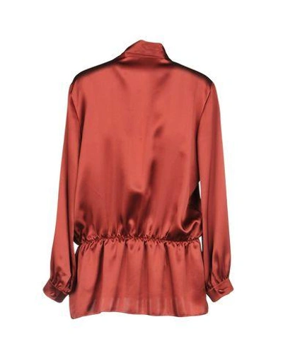 Shop Balenciaga Shirts & Blouses With Bow In Rust