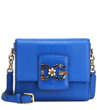 Shop Dolce & Gabbana Dg Millennials Mini Leather Shoulder Bag In Blue