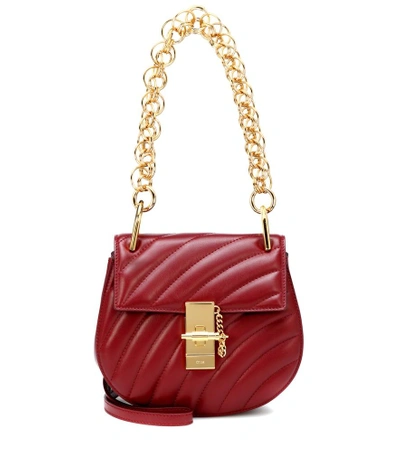 Shop Chloé Drew Mini Bijou Leather Shoulder Bag In Red