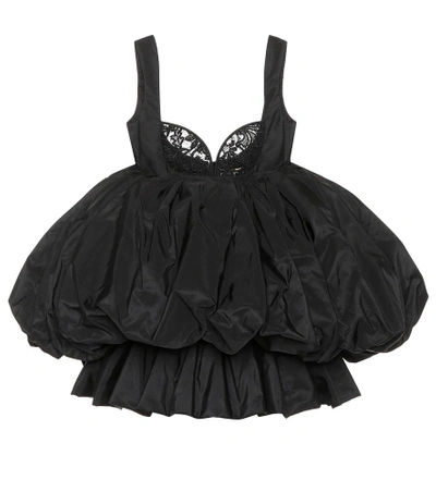 Shop Saint Laurent Strapless Silk Minidress In Black