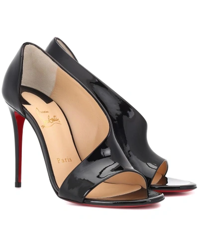 Shop Christian Louboutin Phoebe 100 Patent Leather Sandals In Black