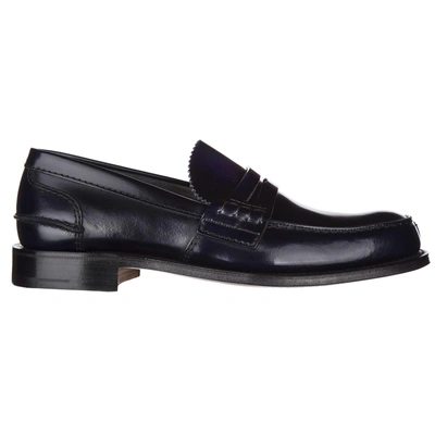 Shop Church's Men's Leather Loafers Moccasins  Tunbridge In Blue