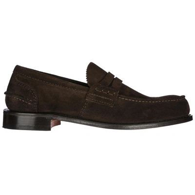 Shop Church's Men's Suede Loafers Moccasins  Pembrey In Brown