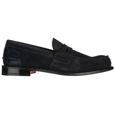 Shop Church's Men's Suede Loafers Moccasins  Pembrey In Blue