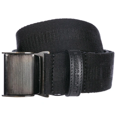 Shop Emporio Armani Men's Belt Cotton In Black