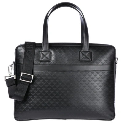 Shop Emporio Armani Briefcase Attaché Case Laptop Pc Bag Leather In Black