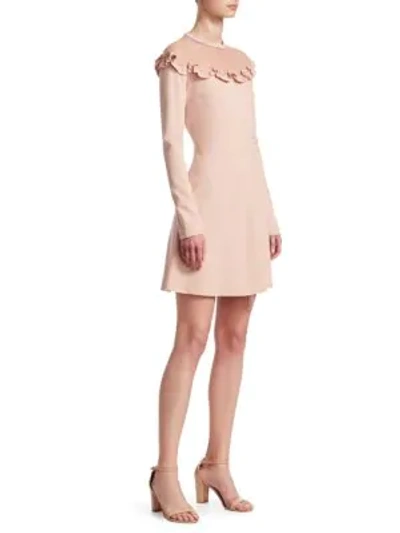 Shop Red Valentino Ponte Jersey And Soft Point D Esprit Dress In Nude