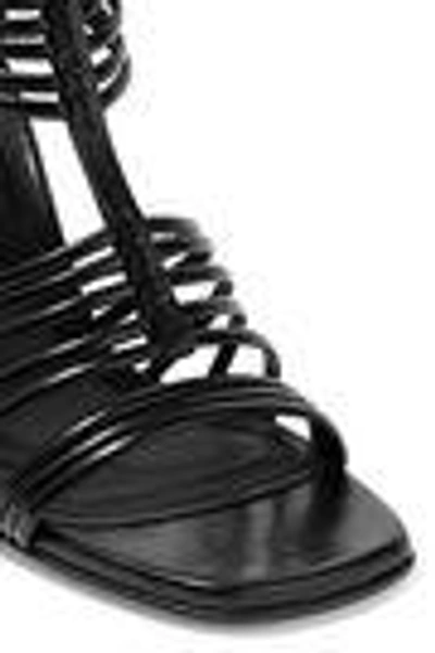 Shop Rick Owens Woman Mignon Leather Wedge Sandals Black