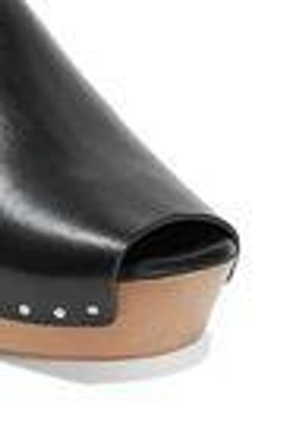 Shop Rick Owens Leather Platform Mules In Black
