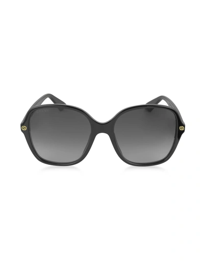 Shop Gucci Gg0092s Acetate Square Womens Sunglasses In Black-shaded Black