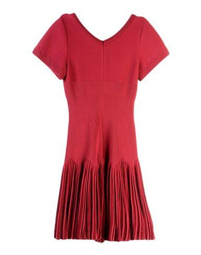 Shop Alaïa Short Dress In Brick Red