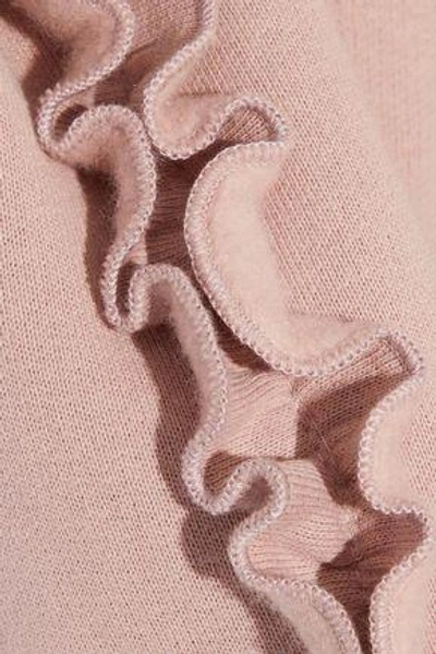 Shop Cinq À Sept Woman Ruffle-trimmed Printed Cotton-fleece Sweatshirt Antique Rose