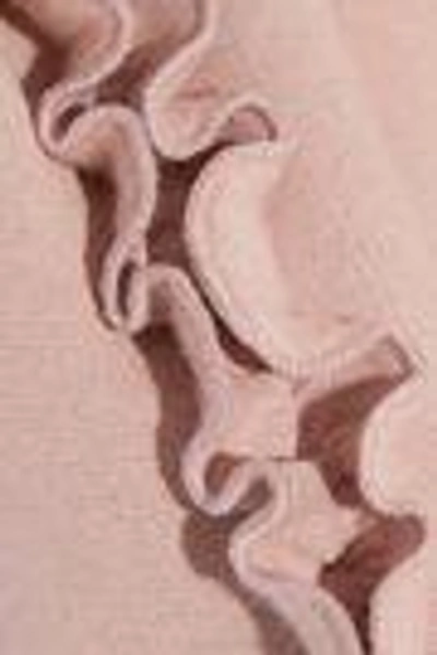 Shop Cinq À Sept Woman Ruffle-trimmed Printed Cotton-fleece Sweatshirt Antique Rose
