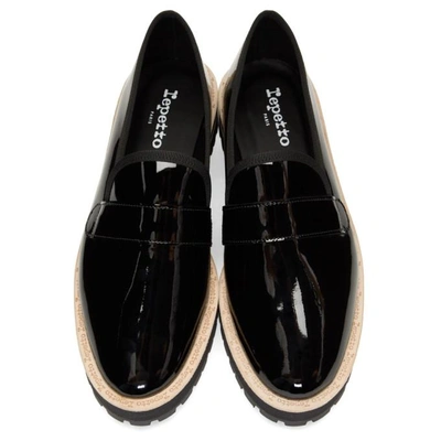 Shop Repetto Black Gaylor Lug Sole Loafers In *410 Black