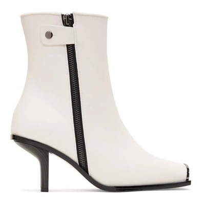 Shop Stella Mccartney White Metallic Toe Boots In 9001 Tinted White