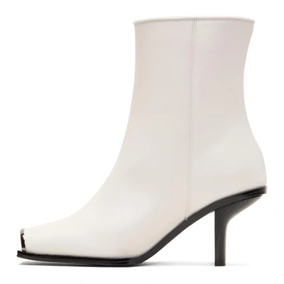 Shop Stella Mccartney White Metallic Toe Boots In 9001 Tinted White