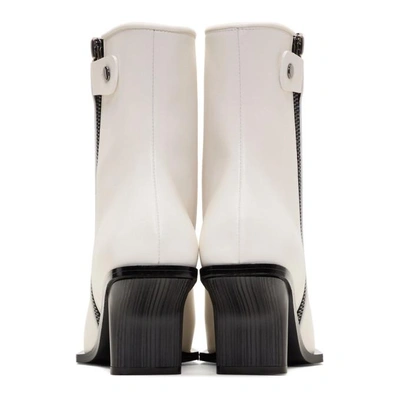 Shop Stella Mccartney White Metallic Toe Boots In 9001 Tinted White