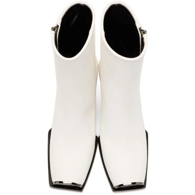 Shop Stella Mccartney White Metallic Toe Boots In 9001 Tinted White