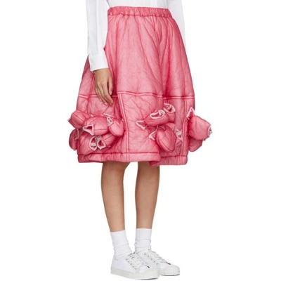 Shop Comme Des Garçons Red Padded Nylon Skirt
